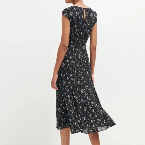 NEW REFORMATION Baden black Floral Print Maxi SIZE 6 - Picture 2 of 10